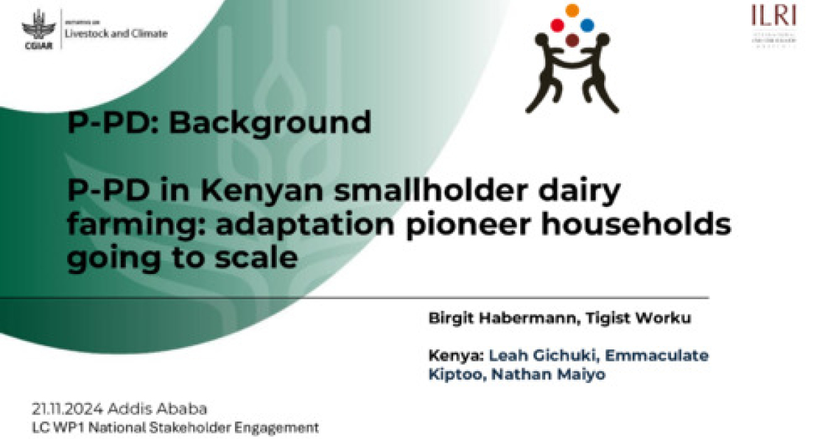 P-PD in Kenyan smallholder dairy farming: adaptation pioneer households ...