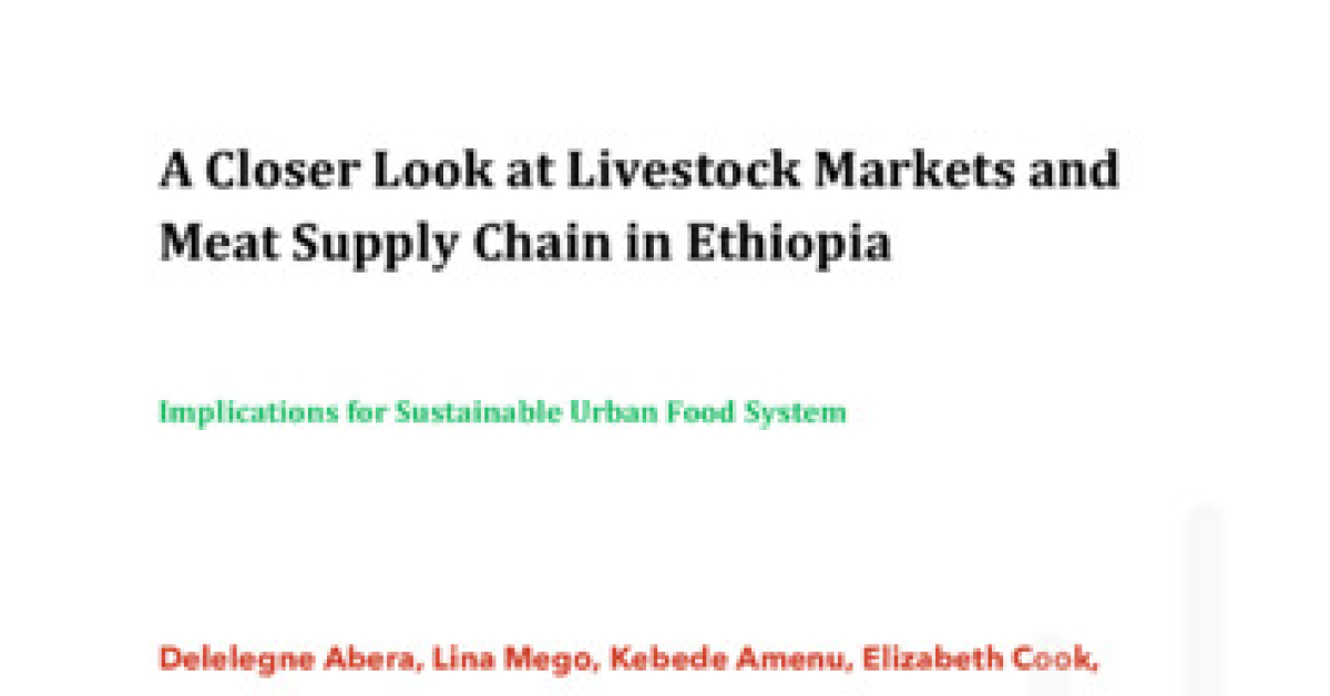 A Closer Look at Livestock Markets and Meat Supply Chain in Ethiopia ...