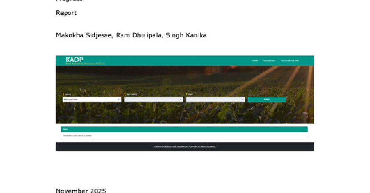 Summarising the development of the KAOP data dashboard