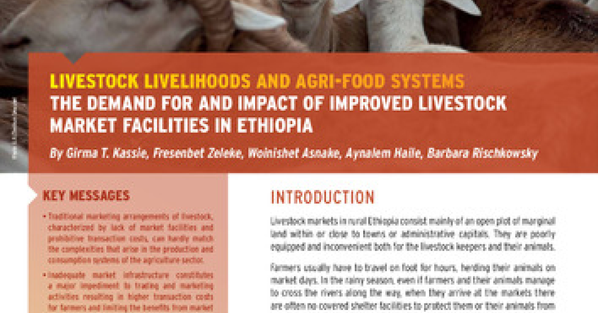 The demand for and impact of improved livestock market facilities