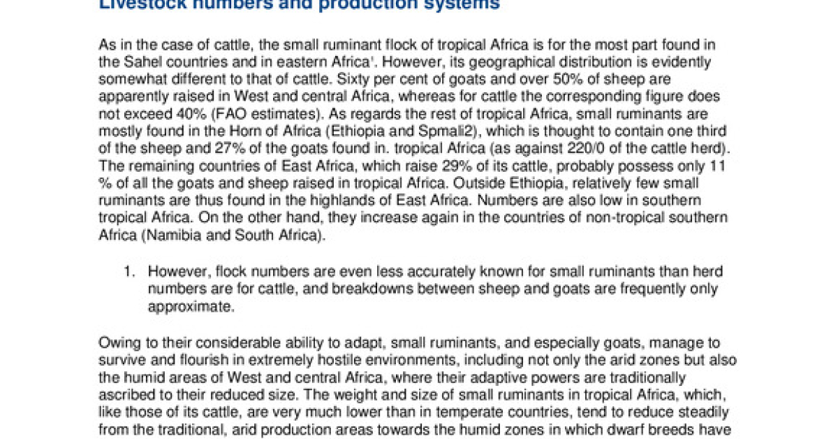 Small ruminant production in tropical Africa