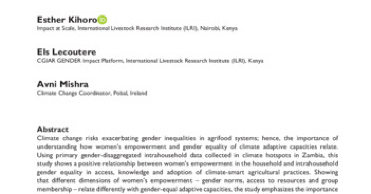 Uncovering the Intersections of Women’s Empowerment and Gender Equality ...